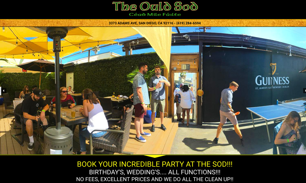 The Ould Sod website homepage